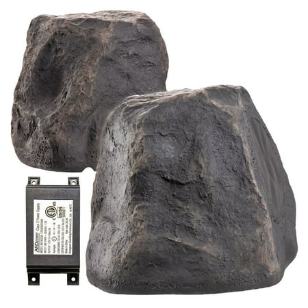 OSD BTR150 5.25" Bluetooth 5.0 Outdoor Rock Speaker Pair, Weather Resistant, Slate