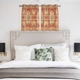 thumbnail image 4 of Orange Boho Kitchen Curtains Short 45 Inch Length, Geometric Antique Tribal Retro Ethnic Grommet Top Bedroom Living Room Curtains, Light Filtering Cafe Curtain Drapes 2 Panels Set 84''x45'', 4 of 9