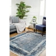 thumbnail image 4 of Cistopol Blue Modern Polyester Area Rugs for Living Room Washable Rugs Boho Moroccan Area Rug Soft Geometric Bohemian Distressed Indoor Rug for Bedroom Dining Room Office Foldable Nonslip Rug, 4 of 9