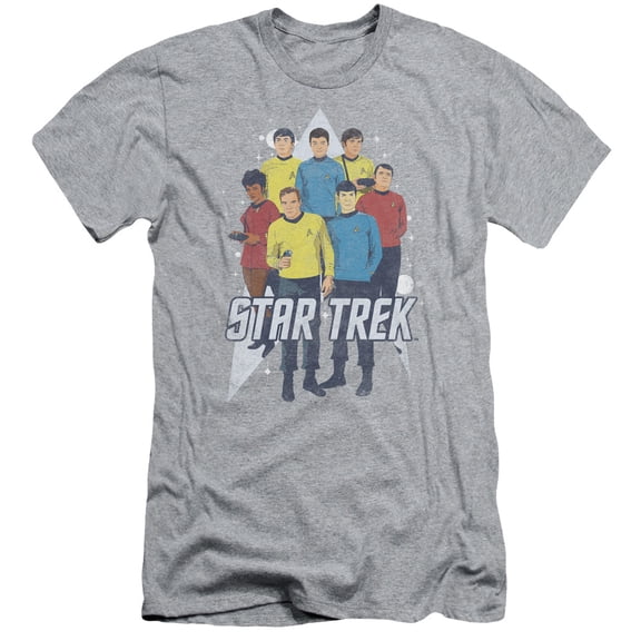 Star Trek Here Here Adult 30/1 T-Shirt Athletic Heather