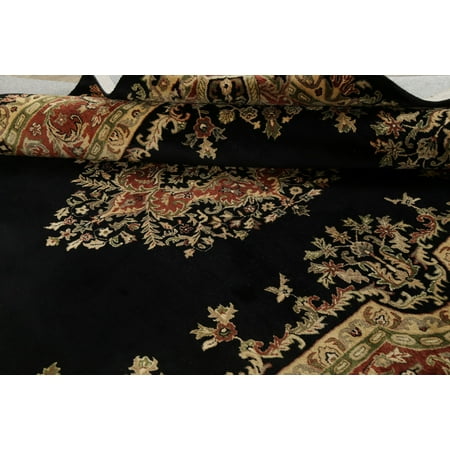 Victorian Style Black Agra Oriental Home Decor Area Rug Hand-Tufted ...