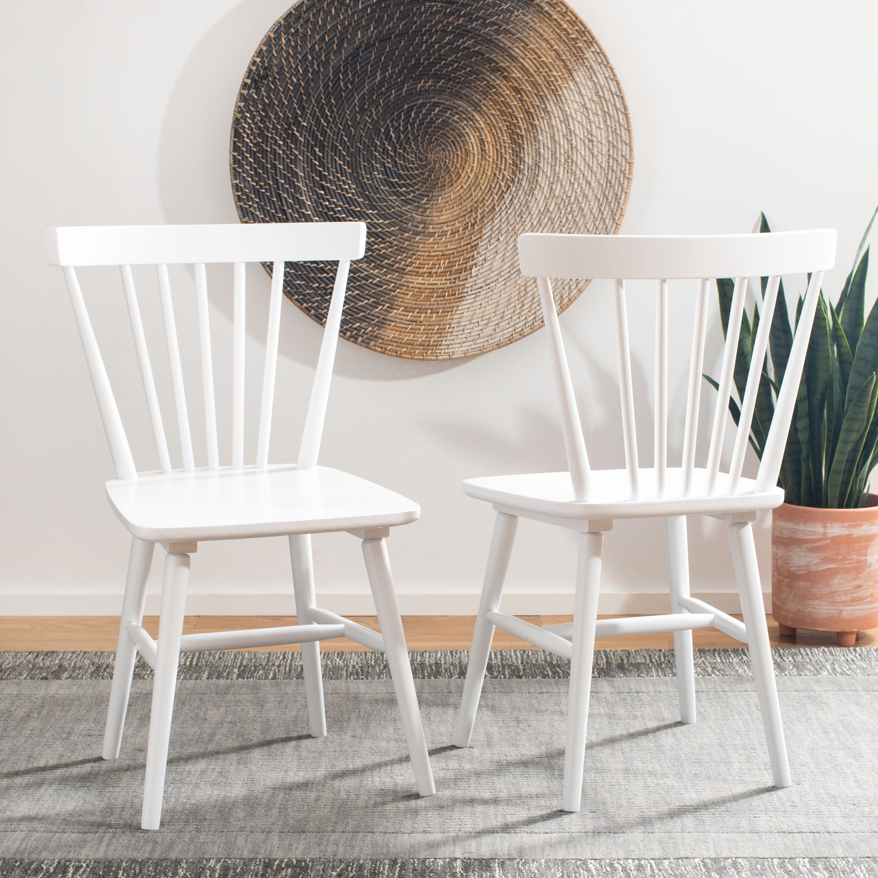 Safavieh Winona Spindle Back Dining Chair, Set of 2, White - Walmart ...