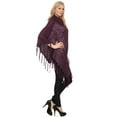 thumbnail image 2 of YELETE Women's Poncho, Sequinence Turtleneck, Purple, One Size, 2 of 3