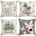thumbnail image 2 of Funda de almohada de navidad con dibujos animados, cubierta de cojín con diseño de alce, copo de nieve, árbol de navidad, decoración de feliz navidad para el hogar, sofá, 2023, 2 of 4