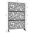 thumbnail image 3 of Tcbosik Outdoor Privacy Screen, 76"H x 48"W Metal Freestanding Privacy Panel, Decorative Fence for Balcony, Backyard, Patio & Garden, Easy to Move & Install, Black, 3 of 8