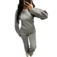 thumbnail image 3 of Conjuntos de Dos Piezas para Mujer, Sudadera, Ropa Informal de Viaje, Chándal de Pierna A , Chándales Cómodos. Gris L, 3 of 7