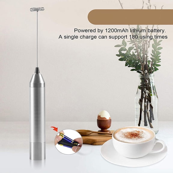 Huayishang Kitchen Slicer Egg Beater Handheld Electric Milk Frother Coffee Blender Milk Frother Electric Stirring Stick, Kitchen Essentials Clearance Sale Silver