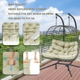 thumbnail image 3 of XXLYY Three Seat Swing Replacement Cushions, Porch Swing Cushions, Thickened Waterproof Polyester Fabric Bench Cushion with Ties, Replacement Cushion for Outdoor Patio Swing, 3 of 7