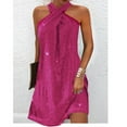 thumbnail image 3 of STETMN Women Sequin Halter Tassel Mermaid Bodycon Formal Party Evening Club Midi Dress, 3 of 8
