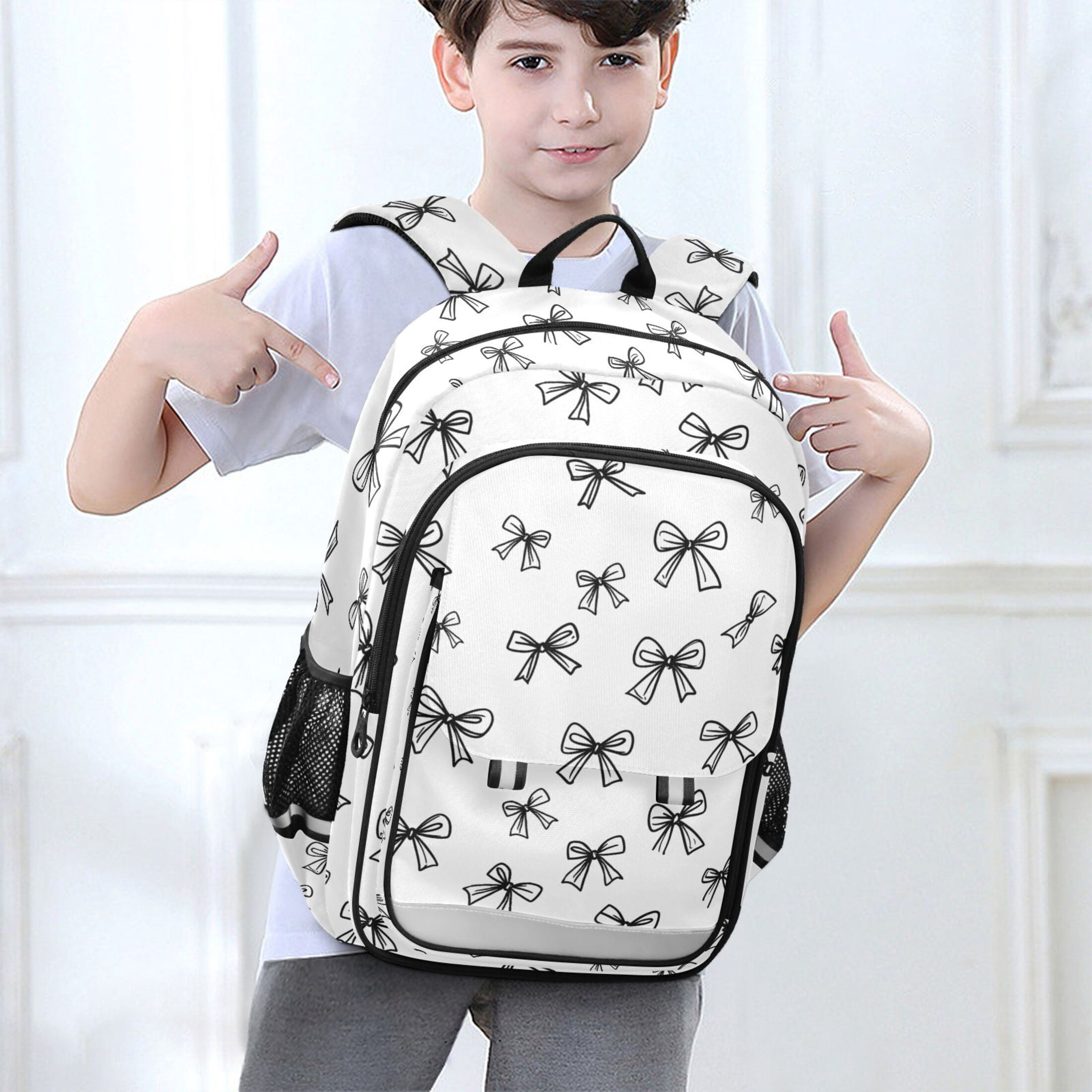 ALAZA Line Bows Laptop Backpack Purse Travel Bag Casual School Bookbag Rucksack for Women Men