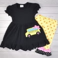 thumbnail image 4 of Unique Baby Girls Back to School Bus Tunic Boutique Outfit (5T/L, Black), 4 of 4