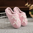 thumbnail image 3 of Xfvqtps Women Fluffy Slippers Lace Bow Versatile Cute Indoor Home Funny Winter Non-Slip Thick Sole Plush Slippers Pink, 3 of 9