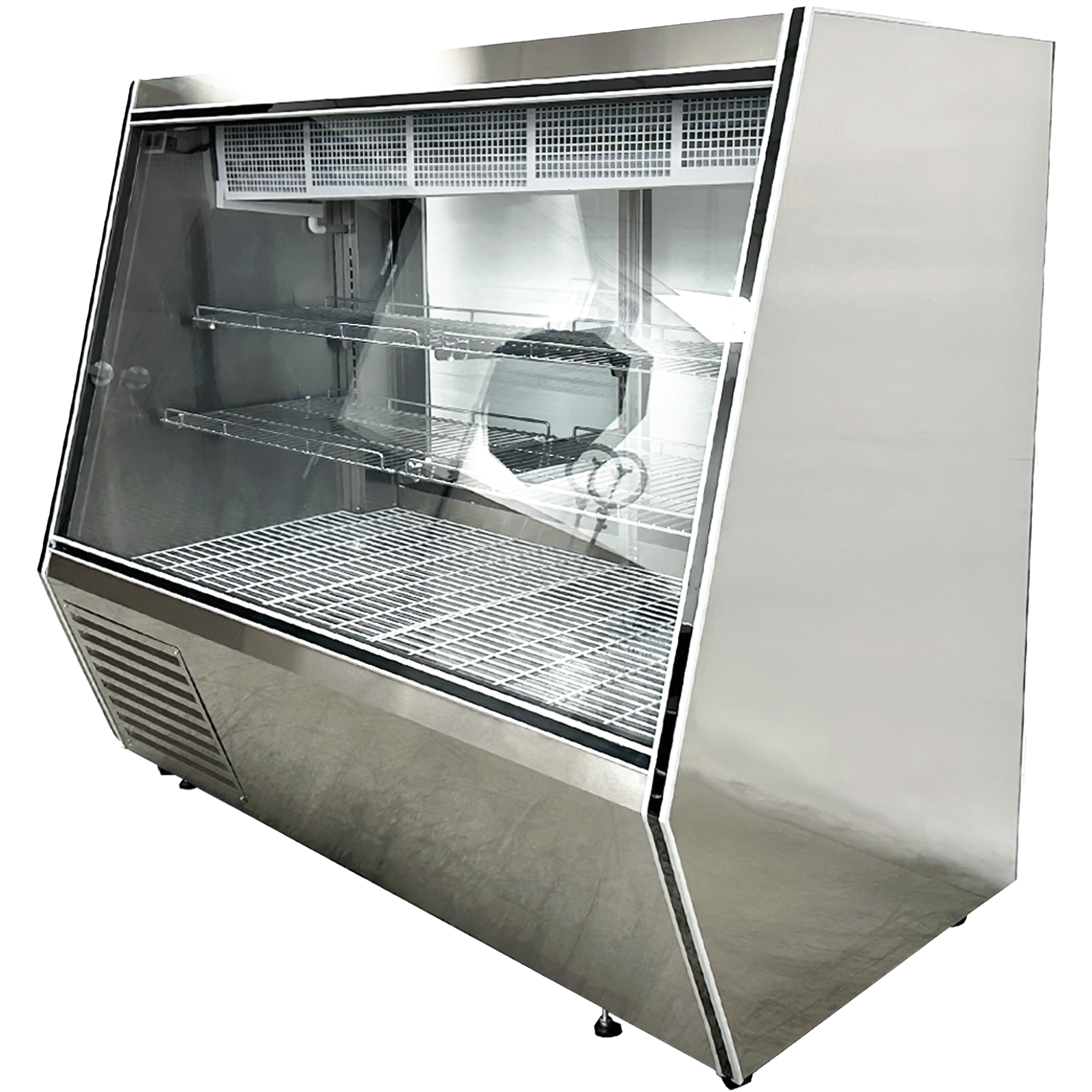 NSF 60 in. Butcher Seafood Raw Meat Refrigerated Case 29 Cu.Ft. Deli Case Meat/Seafood Display Showcase Commercial Refrigerator Cooler Case