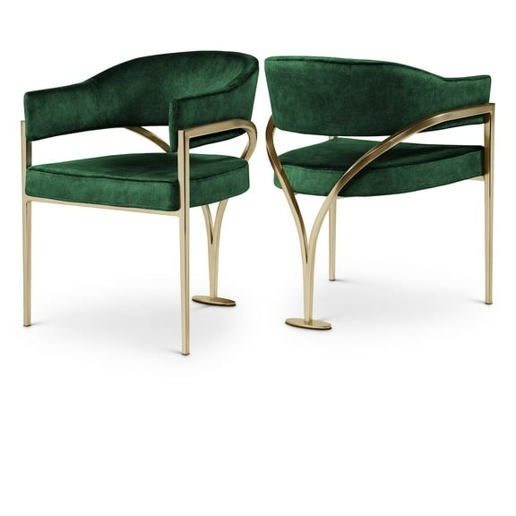 Meridian Furniture Madelyn Green Velvet Dining Chair (Set of 2)