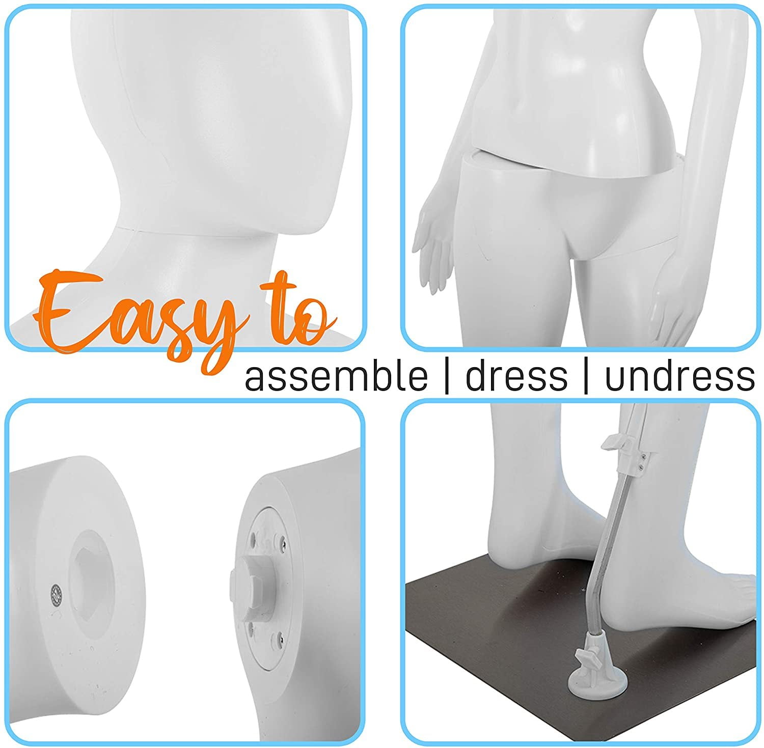 SereneLife SLMAQFE - 68.9'' Female Mannequin Torso Dress Form - Detachable Mannequin Full Body Stand