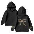 thumbnail image 2 of Byoo Little Girls Character Clothing Long Sleeve Solid Bow Print Hooded Pullover Sweatshirt Girls Oversized Casual Clothes, 2 of 4