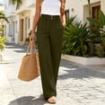 thumbnail image 3 of Womens Elastic Waist Wide Leg Pants with Pockets Solid Color Loose Casual Office Commute Trouses XL, 3 of 6