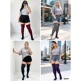 thumbnail image 5 of DOVACKA Plus Size Thigh High Socks for Women, Extra Long Knit Cotton Striped Over Knee Leg Warmers, Breathable Stretchy, Great for Halloween Costume & Cool Weather, 5 of 6