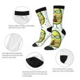 thumbnail image 3 of Picia Avocado with Glasses Print Athletic Socks for Men & Women – Cushioned Moisture-Wicking Crew Socks for Sports, Running, and Training, Soft & Breathable Size 5-11, 3 of 6