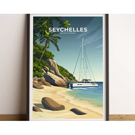 SEYCHELLES poster · Seychelles travel poster · Seychelles art print · Seychelles poster · Seychelles · izable gift, 8x12 UNFRAMED