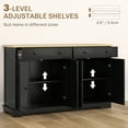 thumbnail image 6 of HOMCOM Sideboard Cabinet with Storage Drawers Adjustable Shelves Black, 6 of 8