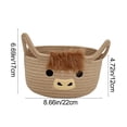 thumbnail image 4 of Highland Cute Cow Basket,Small Woven Rope Shower Gift Basket,Woven Storage Basket with Handle,Round Woven Rope Cotton Storage, Baby Blanket 0rganizer Blanket Towel Decor Storage Bins, 4 of 8