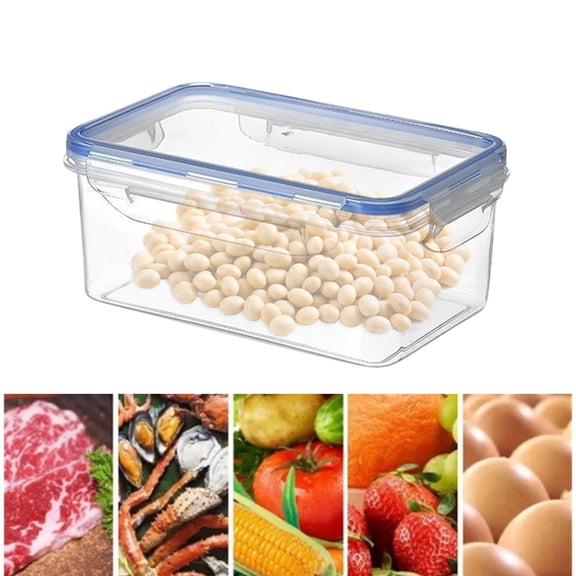 Bxaolu Plastic Storage Bins with Lids 1Pack, 500ML Storage Containers With Buckle Latch, Stackable Storage Organizers for Home Pantry Office Refrigerator Organization, Clear
