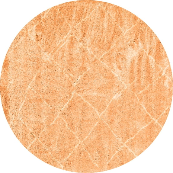 Ahgly Company Indoor Round Trellis Orange Modern Area Rugs, 8' Round
