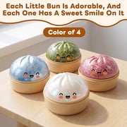 Glitter Dumpling Squishy Mystery Box, Colorful Dumpling Stress Balls Fidget Toys with Steamer Box