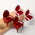 thumbnail image 2 of Miangastore Accessoires pour Mini Maison Mini Chaise Jouet Bois Rouge 2 Pcs 3.3X2.2X1.9In, 2 of 9