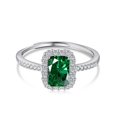 thumbnail image 1 of Anillo de plata esterlina S925 con circonitas coloridas en forma de diamante, diseño avanzado, anillo abierto elegante y simple, 1 of 6