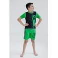 thumbnail image 2 of Minecraft Creeper UPF 50+ Rash Guard and Swim Trunks Outfit Set Little Kid to Big Kid, 2 of 5
