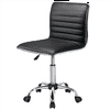 SmileMart Modern Adjustable Armless Faux Leather Swivel Office Chair, Black
