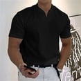thumbnail image 2 of Garbnen M-5XL Mens Big and Tall T Shirts Loose Fit Short Sleeve Mens V Neck Shirt Lightweight Breathable Summer Casual Office Going Out Men's Workout Shirt Black M, 2 of 9