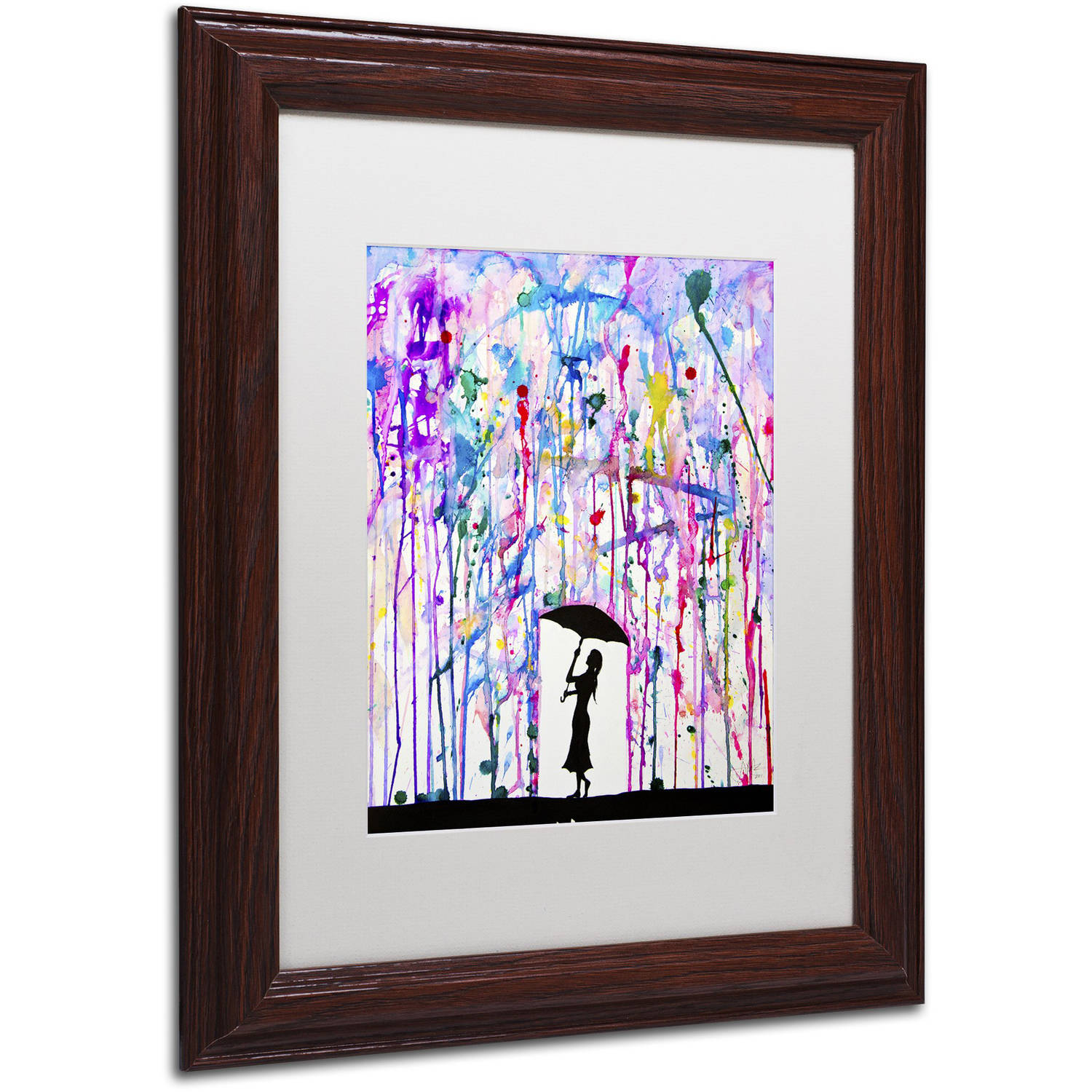 Trademark Fine Art 'Deluge' Canvas Art by Marc Allante, White Matte, Wood Frame
