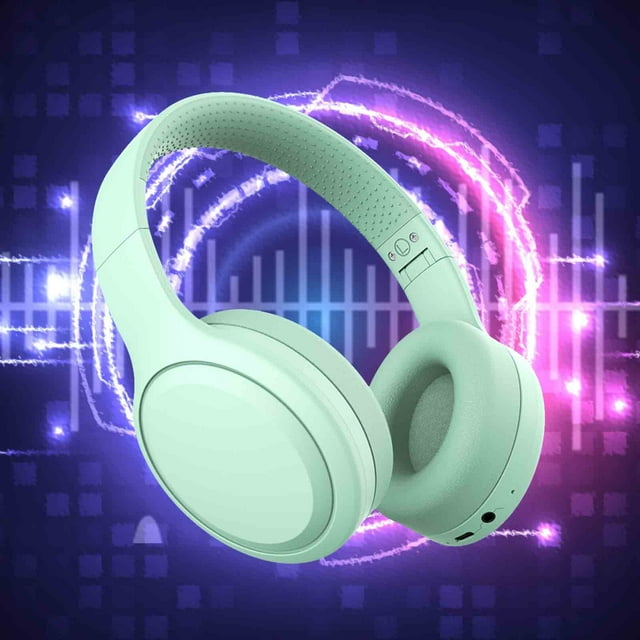 Auriculares Bluetooth sobre la oreja estéreo inalámbrico plegable ligero | Batería de larga duración | Micrófono incorporado | Diadema ajustable | Modo cableado/inalámbrico | Compatible con