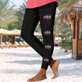 thumbnail image 4 of Maqroz Women's Mardi Gras Leggings Gnomes Print Festive Yoga Pants High Waist Black Tights Fat Tuesday Parade Outfit Black,XL, 4 of 6