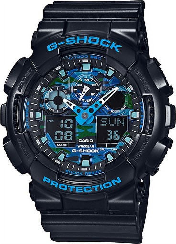 Casio G-Shock Black and Blue Ana-Digi Sports Watch GA100CB-1A