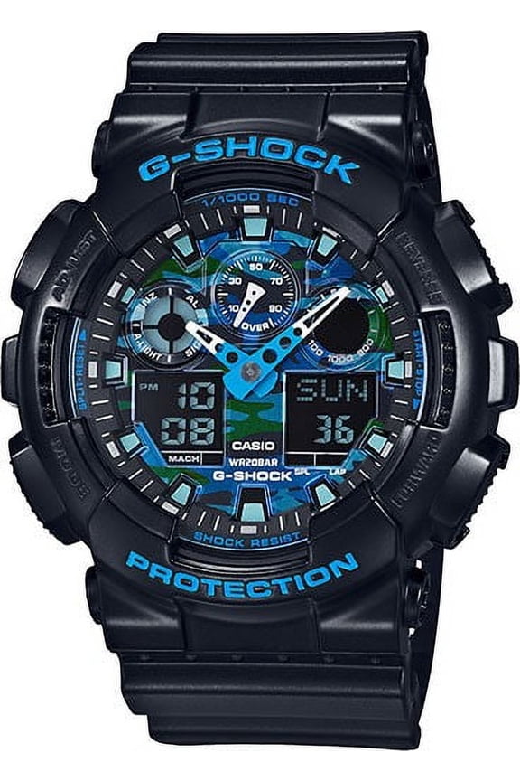 Black and Blue Ana-Digi Sports Watch GA100CB-1A