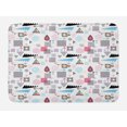 thumbnail image 1 of Abstract Bath Mat, Geometric Composition in Memphis Style Cubes Hexagons Triangles and Arrows Modern, Non-Slip Plush Mat Bathroom Kitchen Laundry Room Decor, 29.5 X 17.5 Inches, Multicolor, Ambesonne, 1 of 2