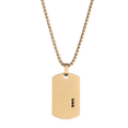 thumbnail image 3 of Collar Hombre Acero Inoxidable con Zircona Cúbica Negra LUCKMAN Modelo Gavin Dorado UNITALLA, 3 of 7