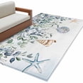 thumbnail image 2 of Rectangle Area Rug 3x5ft,Abstract Starfish Shell on Eucalyptus Leaves Washable Carpet Non-Slip Runner Accent Rugs Indoor Floor Mat for Bedroom Living Room Decor,Marine Life, 2 of 9