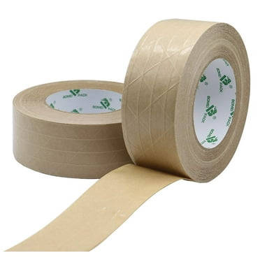 BOMEI PACK 2Pack Reinforced Self Adhesive Kraft Paper Tape 2Inch*55yds
