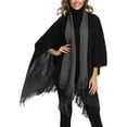 thumbnail image 5 of YooGuoGuo Women's Color Block Shawl Wrap Plus Size Cardigan Poncho Cape Open Front Long Winter Sweater Coat, 5 of 9