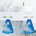 thumbnail image 6 of Hanging Towels 1 Pcs, Dish Towels Dolphin Jump Out of Blue Water Absorbent Hand Towels with Hanging Loop Washcloth for Bathroom Kitchen, 6 of 6