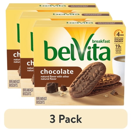(3 pack) belVita Breakfast Bars Biscuits, Chocolate, 5 Packs (4 Biscuits Per Pack)
