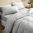 thumbnail image 2 of PURE ERA Duvet Cover Set Queen Size 100% Jersey Cotton Ultra Soft T-shirt Cotton,Heathered Light Gray, 2 of 6