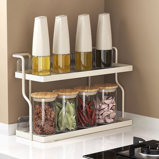 Countertop Shelf Organizer, Carbon Steel Kitchen Counter Shelf for Bedroom