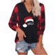 thumbnail image 2 of Pntutb Navidad moda mujer Casual manga larga Plaid señoras Sudadera con capucha tops blusa Pntutb Pntutb-4491, 2 of 5