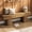Natural, variant on Finmind 55" Entryway Bench, Farmhouse Dining Bench with Broad Legs for Bedroom, Kitchen, Hallway, Rustic Brown